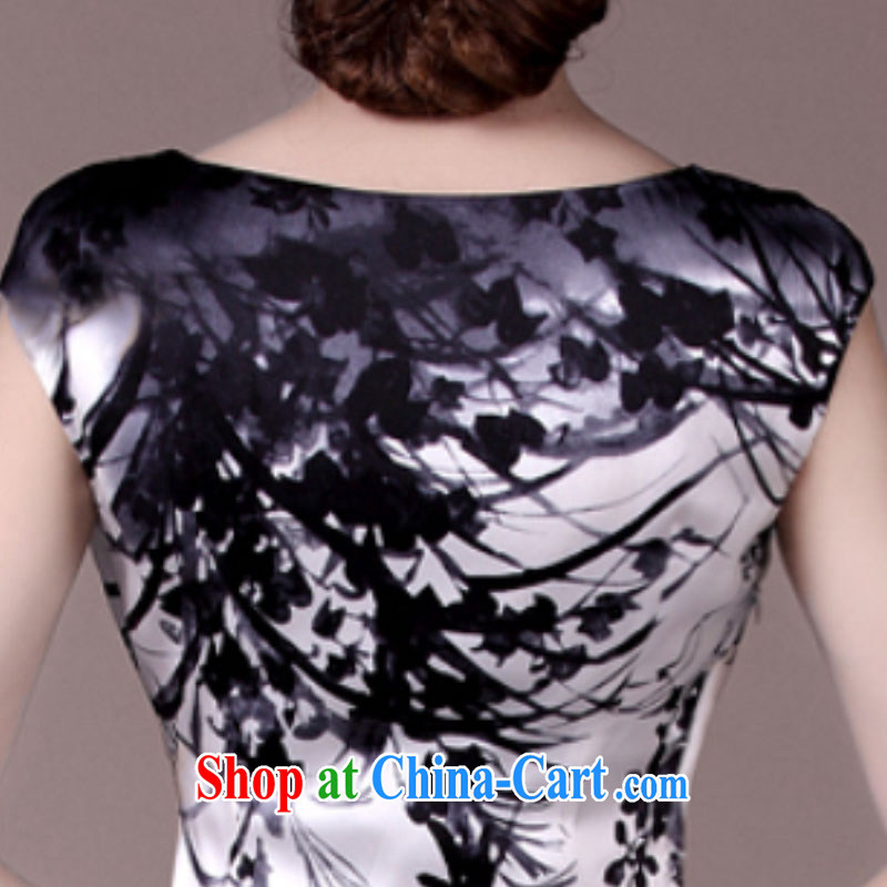 Days in Korea (ThYs) 2015 Spring Standard silk stamp sauna silk heavy Silk Dresses qipao TH 7065 white XL, according to Korea, and shopping on the Internet