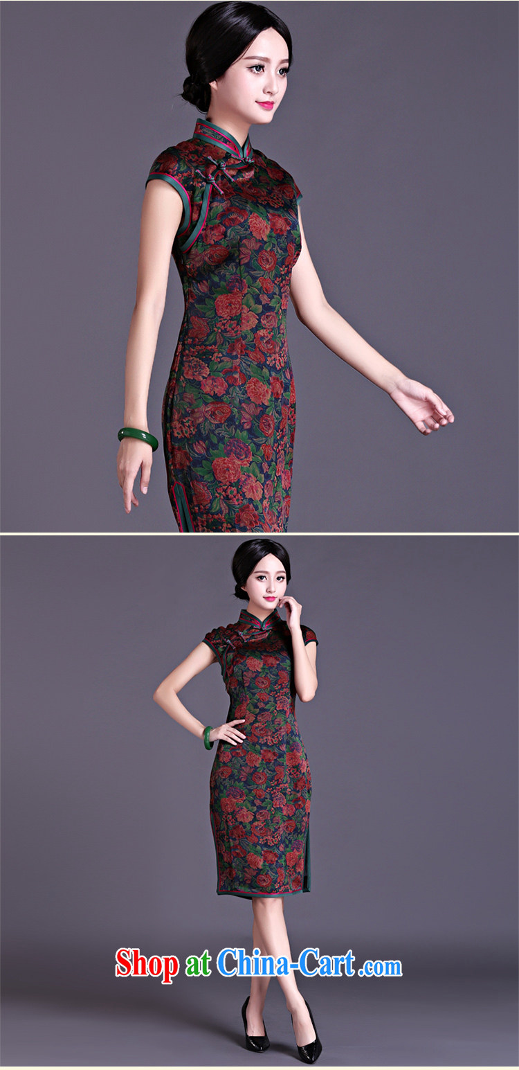 China classic 2015 spring and summer New Silk fragrant cloud yarn short sleeve cheongsam dress retro beauty Ms. traditional cheongsam floral L pictures, price, brand platters! Elections are good character, the national distribution, so why buy now enjoy more preferential! Health