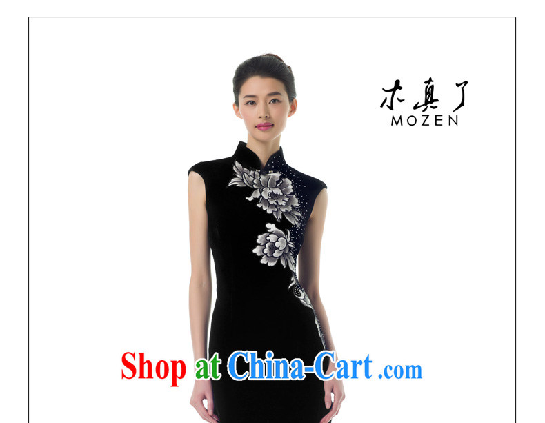 Wood is really the Chinese 2015 spring new silk dress Stylish retro velvet cheongsam dress long, 53,372 01 black XL (pre-sale) pictures, price, brand platters! Elections are good character, the national distribution, so why buy now enjoy more preferential! Health