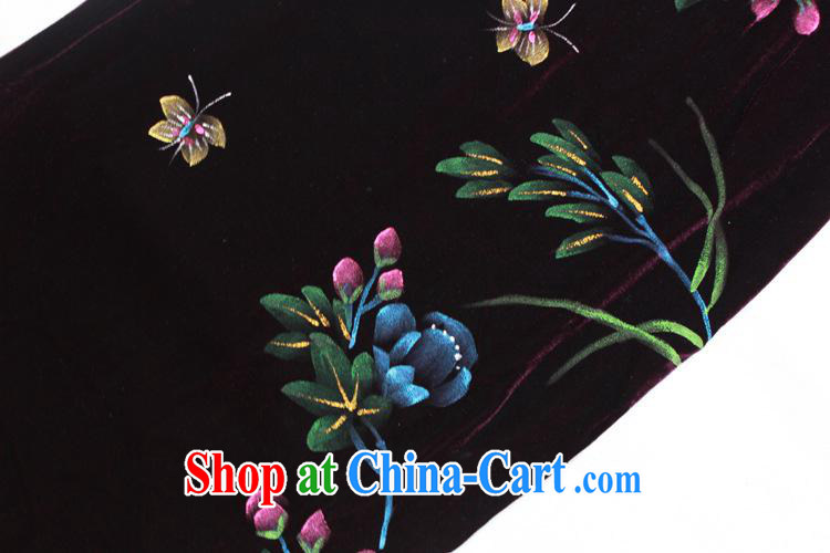 Ya-ting store wedding dress Chinese qipao improved stylish low the forklift truck velour hand-painted flowers retro long cheongsam mom with maroon XXL pictures, price, brand platters! Elections are good character, the national distribution, so why buy now enjoy more preferential! Health