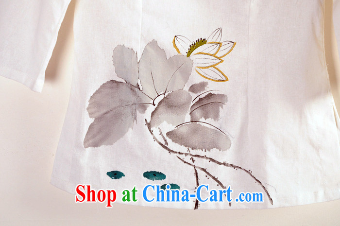 The TSU defense (Azouari) Improved Han-T-shirt spring and summer with new cotton the tea service 7 cuff Han-chinese female white XL pictures, price, brand platters! Elections are good character, the national distribution, so why buy now enjoy more preferential! Health