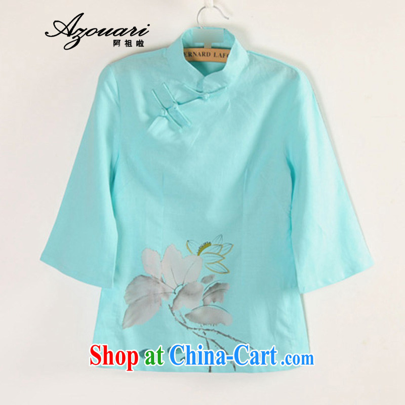 The TSU defense (Azouari) Improved Han-T-shirt (spring/summer with new cotton the tea service 7 cuff Han-chinese female white XL, Cho's (AZOUARI), online shopping