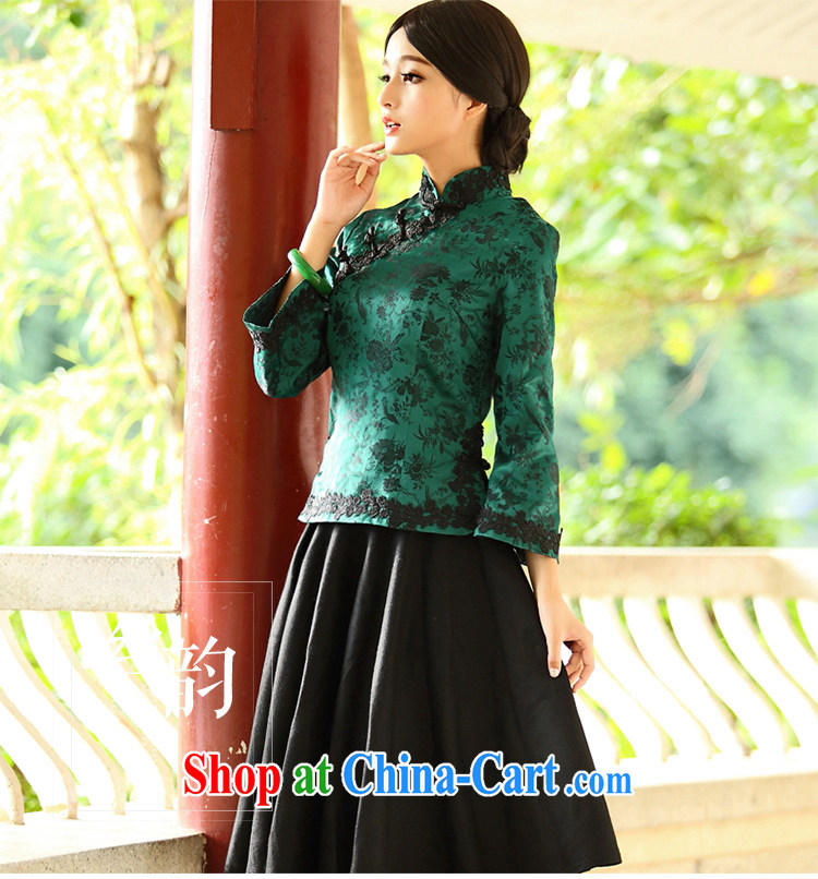 2015 SPRING CHINESE Tang Women's clothes retro T-shirt, clothing, improved stylish jacket long-sleeved costumes green XXXL pictures, price, brand platters! Elections are good character, the national distribution, so why buy now enjoy more preferential! Health