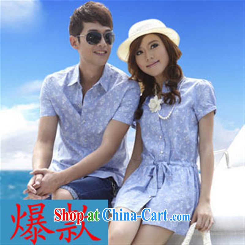 Qin Qing store couples with summer, new Korean women dress short-sleeved shirt 946,678 dark gray XXL, GENYARD, shopping on the Internet
