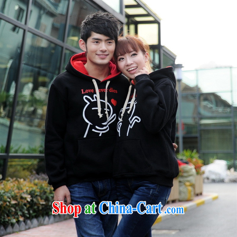 Qin Qing store Korean couples with a cartoon rabbit, thicken and lint-free couples, Yi 1286038 black male XXL, GENYARD, shopping on the Internet