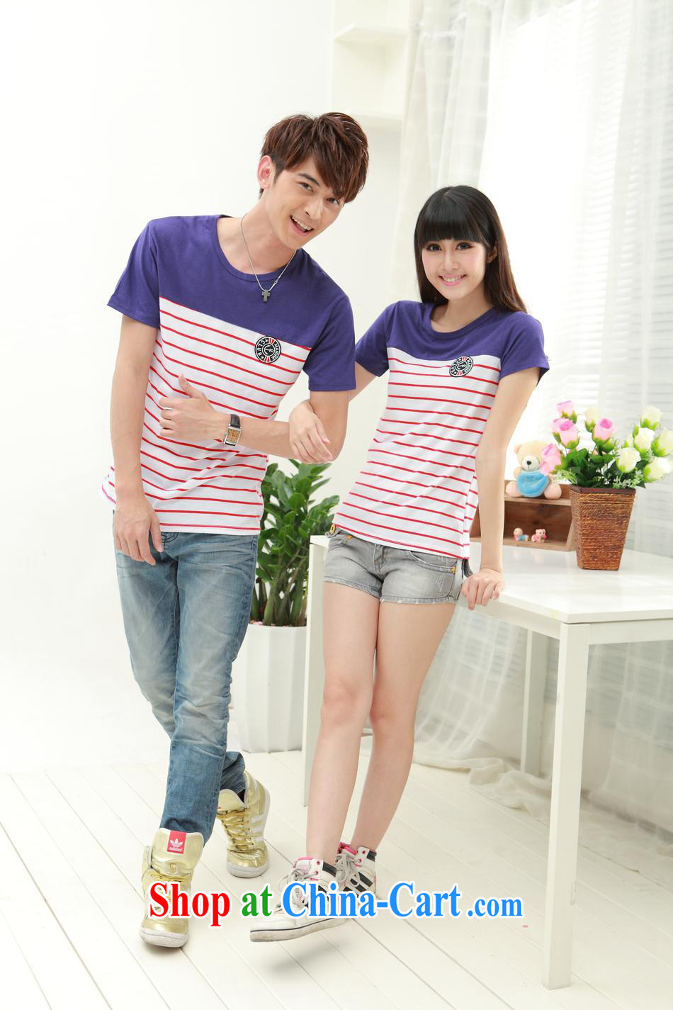 Deloitte Touche Tohmatsu sunny store new short-sleeved striped stitching couples replace FL 38,055 serving on the uniforms of red XXXL pictures, price, brand platters! Elections are good character, the national distribution, so why buy now enjoy more preferential! Health
