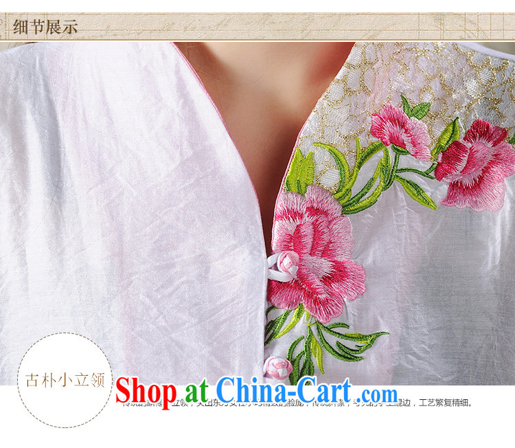 A Mayan peoples, 2015 new Peony embroidery Chinese, summer/Chinese improved short-sleeved T-shirt outfit white XXL pictures, price, brand platters! Elections are good character, the national distribution, so why buy now enjoy more preferential! Health
