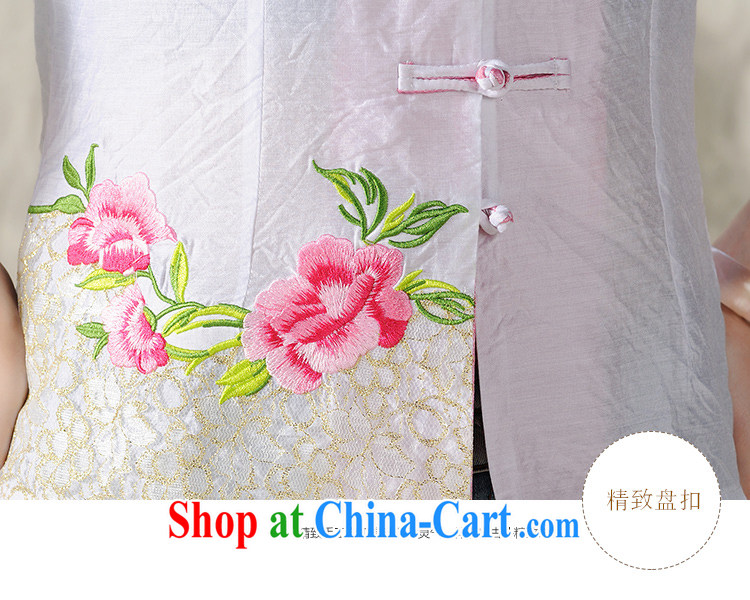 A Mayan peoples, 2015 new Peony embroidery Chinese, summer/Chinese improved short-sleeved T-shirt outfit white XXL pictures, price, brand platters! Elections are good character, the national distribution, so why buy now enjoy more preferential! Health