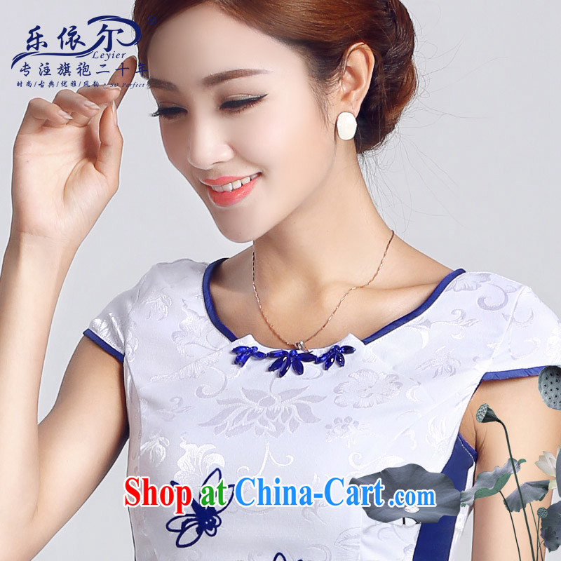 And, according to spring 2015 new female qipao improved lady short cheongsam dress elegant classic everyday white XXXL, in accordance with (leyier), and, on-line shopping