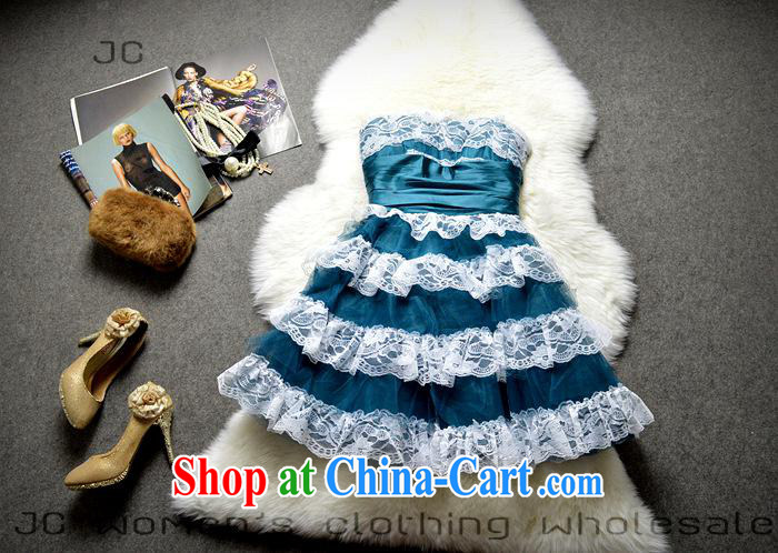 The European site female new Korean wiped chest Web yarn dress skirt 123,184 dark blue XXL pictures, price, brand platters! Elections are good character, the national distribution, so why buy now enjoy more preferential! Health