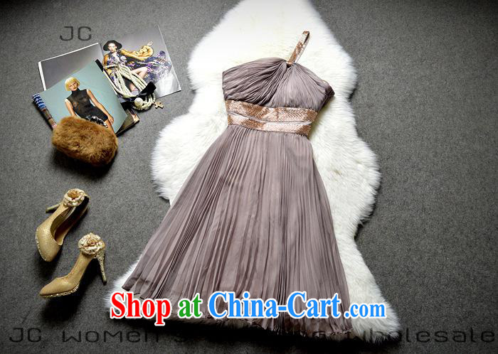 The European site female new 2015 spring new manually staple Pearl 100 hem the waist, shoulder Evening Dress skirt 123,182 豆沙 M color pictures, price, brand platters! Elections are good character, the national distribution, so why buy now enjoy more preferential! Health