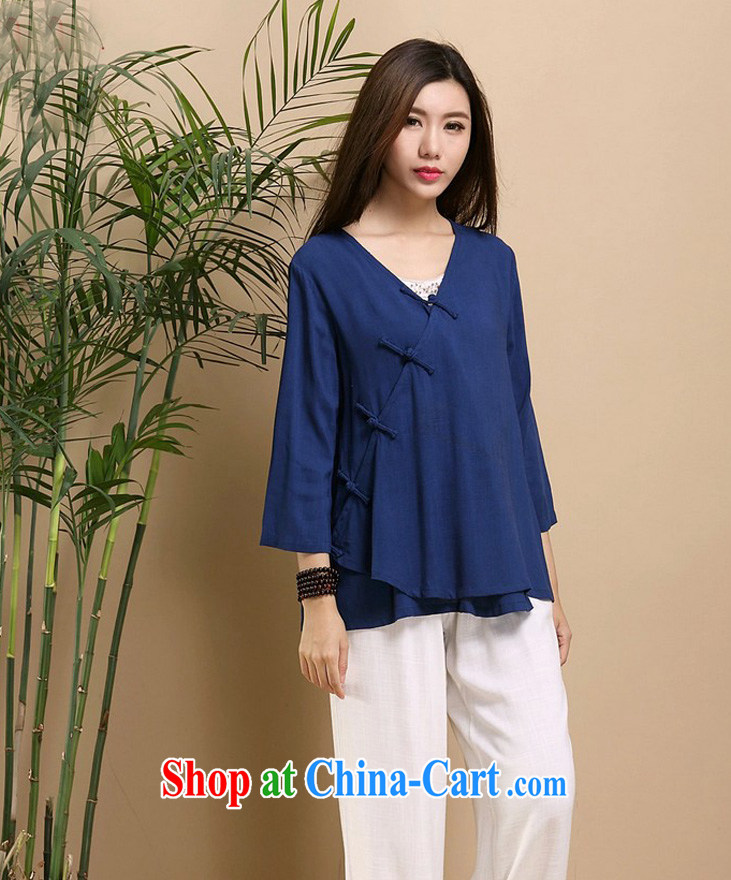 The TSU defense (Azouari) Ethnic Wind Chinese cotton Ma-tie retro pure color is not rules and Leisure 7 T-shirt 3 color blue are code pictures, price, brand platters! Elections are good character, the national distribution, so why buy now enjoy more preferential! Health