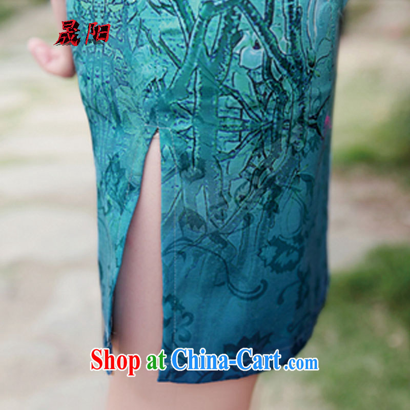 Sung Yang 2015 new summer Korean Beauty Chinese collar half sleeve cheongsam stylish stamp dresses Phillips XXL, Sung-yang (shengyang), online shopping
