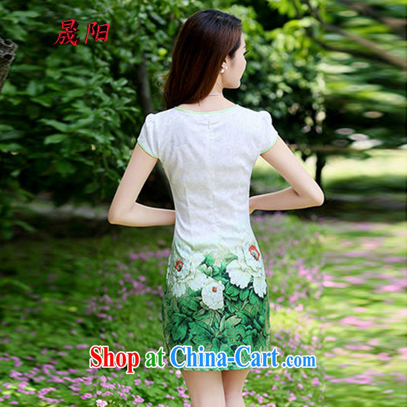 Sung Yang 2015 spring and summer new Korean beauty with beautiful stamp duty and Stylish retro style ladies short-sleeved qipao dresses toner 100A XXL, Sung-yang (shengyang), online shopping
