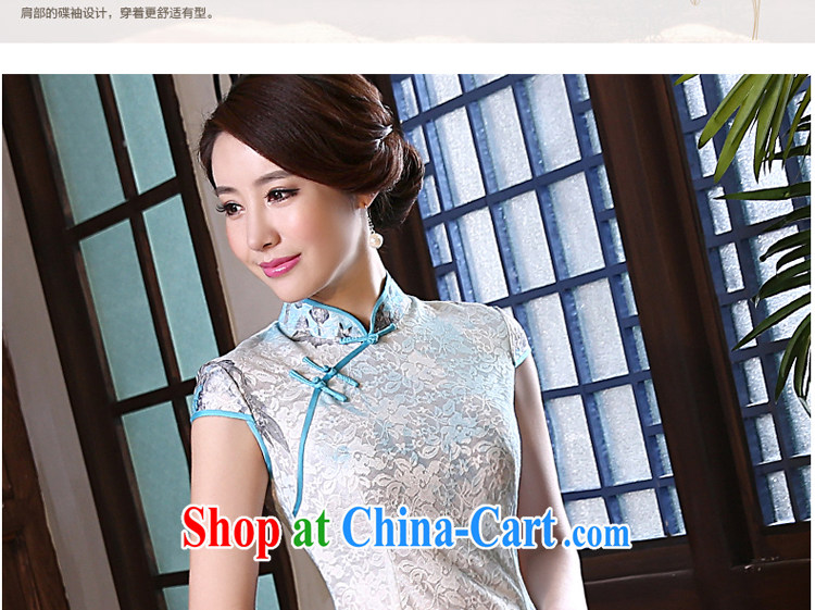 The pro-am 2015 as soon as possible new spring day, cultivating retro the forklift truck short improved stylish lace cheongsam dress light blue 2 XL - waist 80 CM pictures, price, brand platters! Elections are good character, the national distribution, so why buy now enjoy more preferential! Health