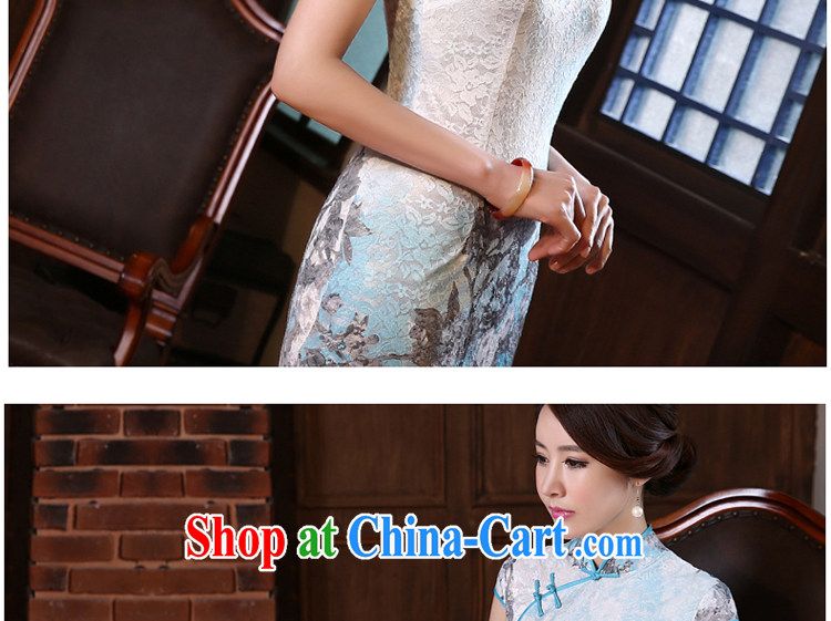 The pro-am 2015 as soon as possible new spring day, cultivating retro the forklift truck short improved stylish lace cheongsam dress light blue 2 XL - waist 80 CM pictures, price, brand platters! Elections are good character, the national distribution, so why buy now enjoy more preferential! Health