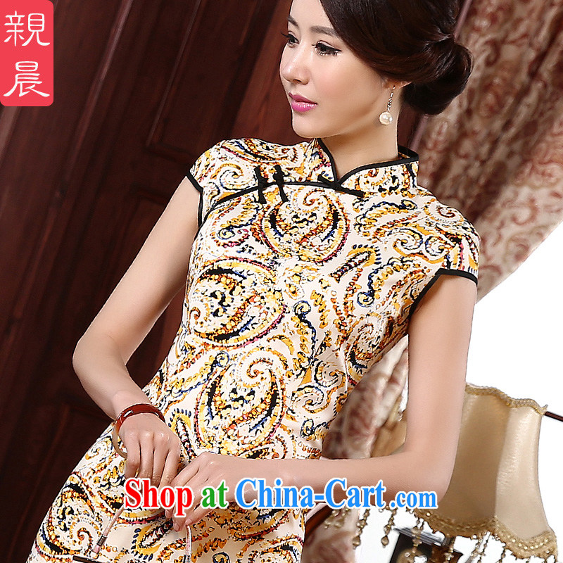 The pro-am -- New, spring 2015 Beauty Day-short, short-sleeved the forklift truck retro style improved cheongsam dress suit 2 XL - waist 80CM, pro-am, shopping on the Internet