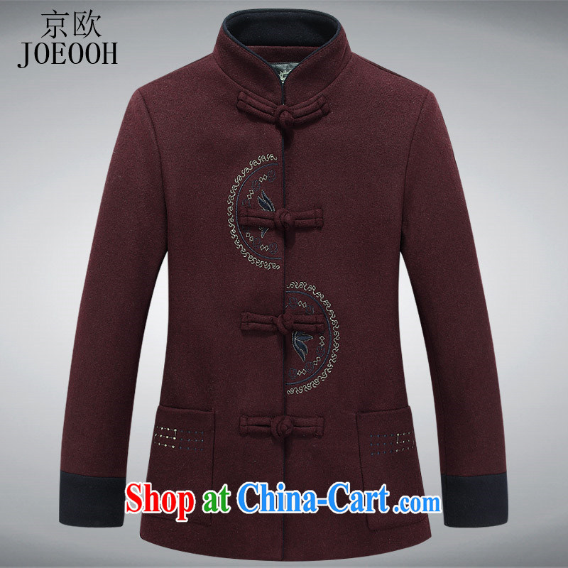 Beijing the Tang with gross? jacket coat in Ms. older autumn and winter leisure daily liberal mother jackets wine red XXXL, Beijing (JOE OOH), shopping on the Internet