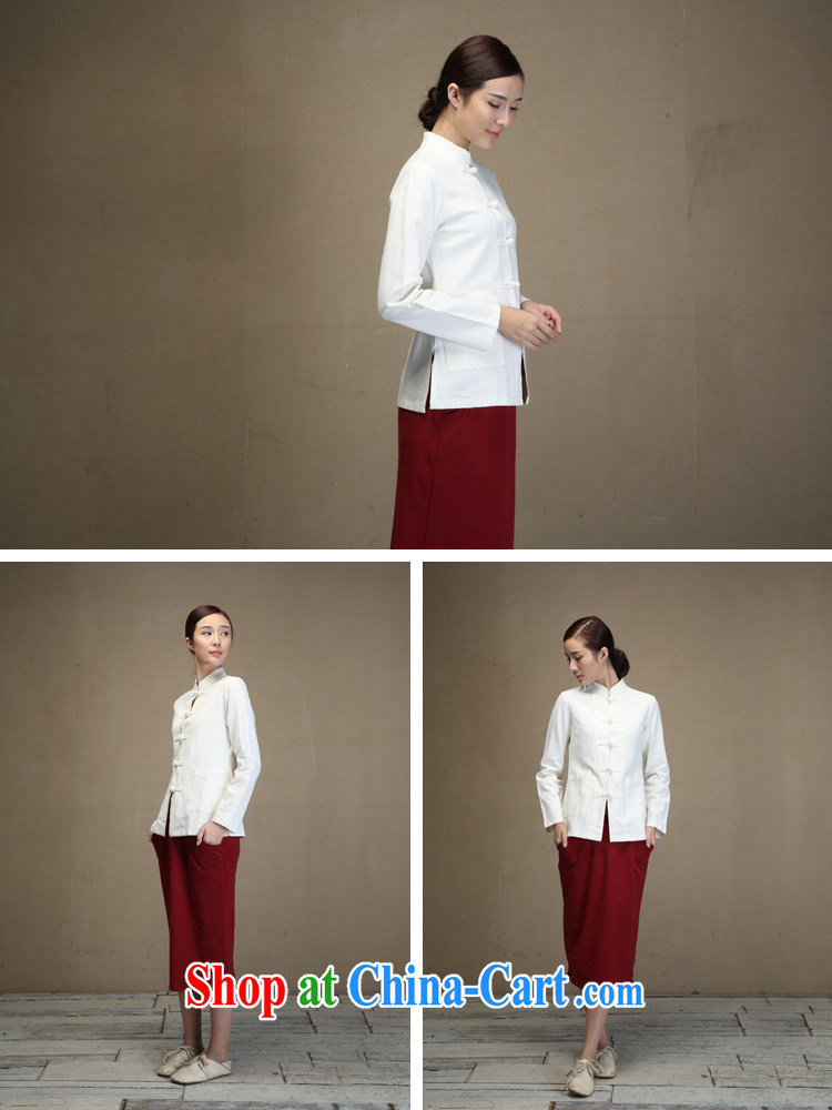 The defense (Azouari) Chinese Chinese improvements Ms. smock shirt long-sleeved manual Chinese cardigan linen women's coats white M pre-sale 7 Day Shipping pictures, price, brand platters! Elections are good character, the national distribution, so why buy now enjoy more preferential! Health