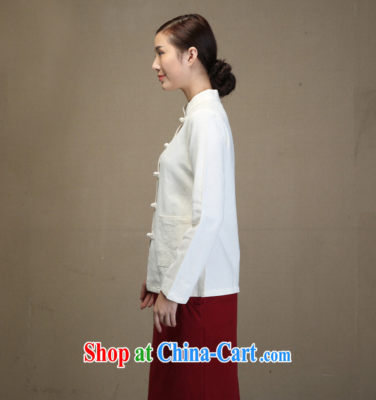 The defense (Azouari) Chinese Chinese improvements Ms. smock shirt long-sleeved manual Chinese cardigan linen women's coats white M pre-sale 7 Day Shipping pictures, price, brand platters! Elections are good character, the national distribution, so why buy now enjoy more preferential! Health