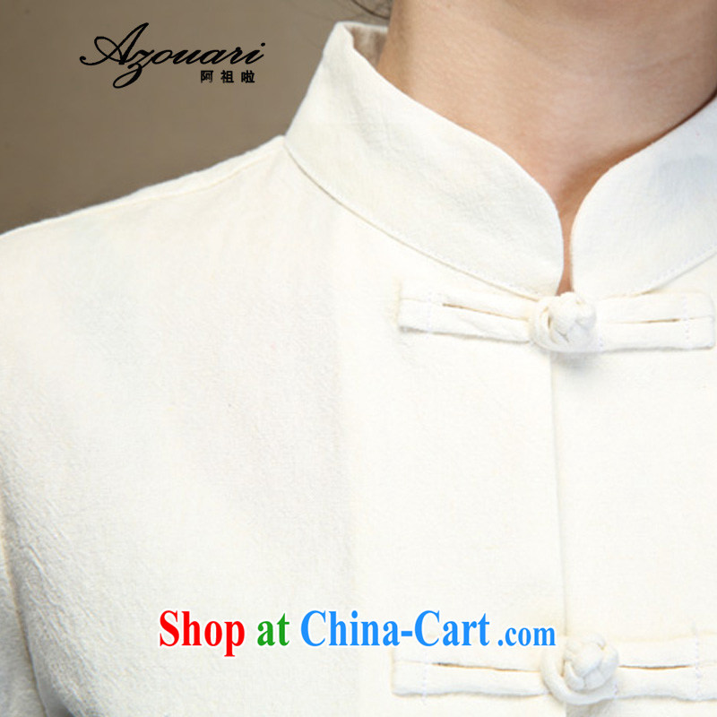 The TSU defense (Azouari) Chinese Chinese improvements Ms. smock shirt long-sleeved manual Chinese cardigan linen women's coats white M pre-sale 7 Day Shipping, the ancestral defense (AZOUARI), shopping on the Internet