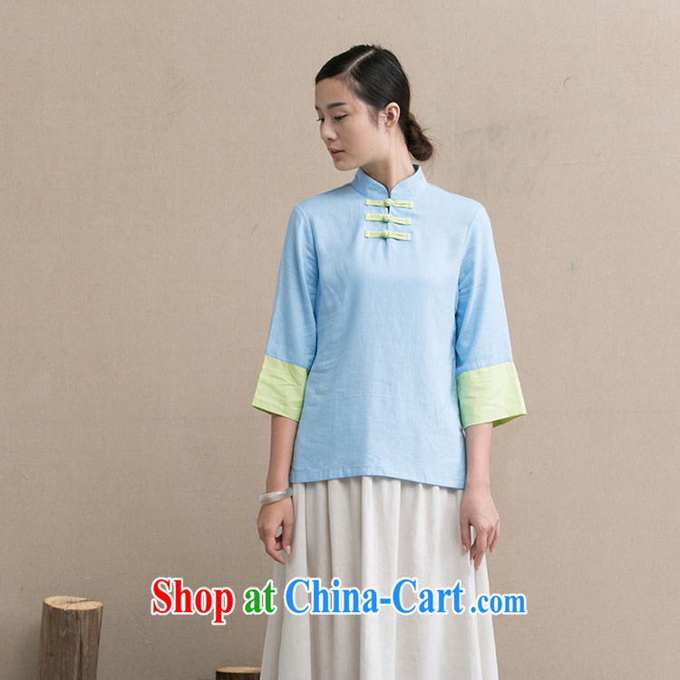 The TSU defense (Azouari) spring and summer improved Han-girl with the Tang Dynasty dresses shirt Tea Service spell Color cotton the comfortable ethnic wind white spell green cuffs M pictures, price, brand platters! Elections are good character, the national distribution, so why buy now enjoy more preferential! Health