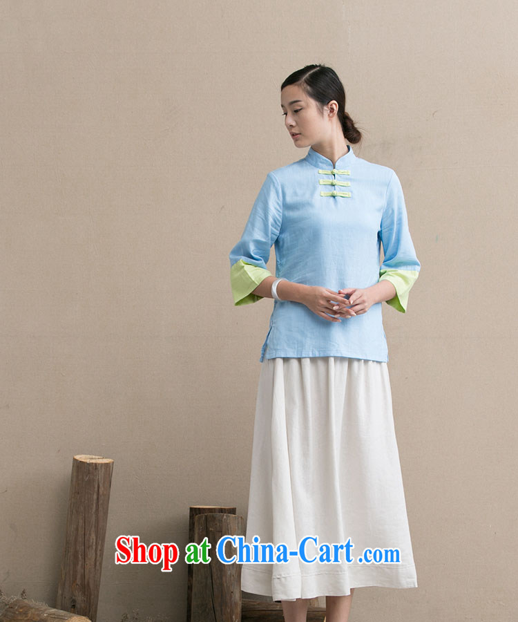 The TSU defense (Azouari) spring and summer improved Han-girl with the Tang Dynasty dresses shirt Tea Service spell Color cotton the comfortable ethnic wind white spell green cuffs M pictures, price, brand platters! Elections are good character, the national distribution, so why buy now enjoy more preferential! Health