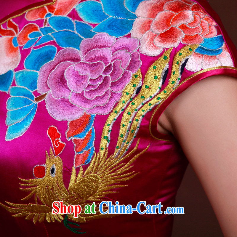 once and for all, the Phoenix embroidery cheongsam dress retro-chun Chinese dinner dress uniform toast bridal dresses, long the red tailored 25-day shipment, once and for all, (EFU), online shopping