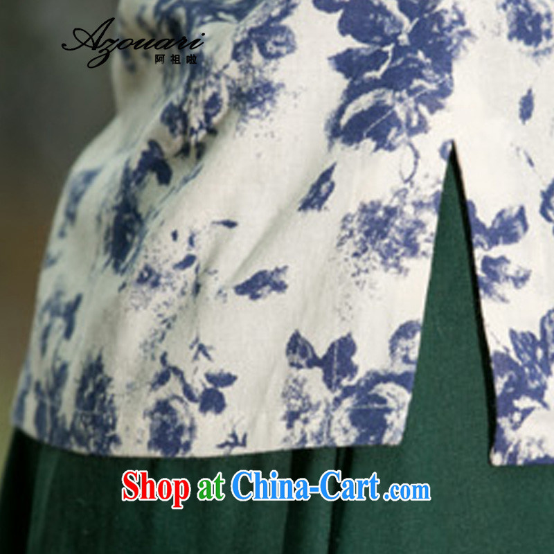 The TSU defense (Azouari) retro spring and summer cotton the Chinese qipao collared T-shirt beauty China wind improved cheongsam shirt tea serve stamp XL, Cho's (AZOUARI), online shopping
