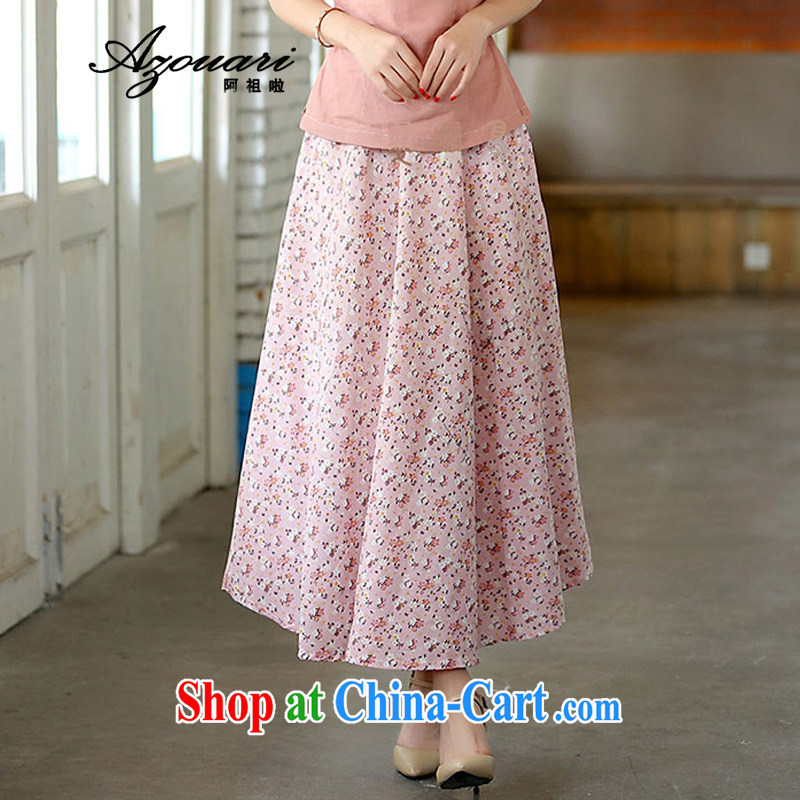 The TSU defense _Azouari_ spring and summer cotton the body skirt large comfortable cotton the skirt elegant, long, literature and art student body skirt pink are code skirt long 85