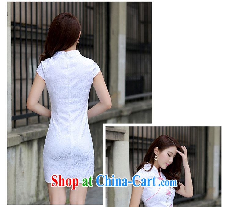 Golden Harvest, summer 2015 new dresses summer Korean bows clothing beauty graphics thin large code Chinese Dress the tea clothing ethnic wind cheongsam dress FW 1 light blue Peony M pictures, price, brand platters! Elections are good character, the national distribution, so why buy now enjoy more preferential! Health