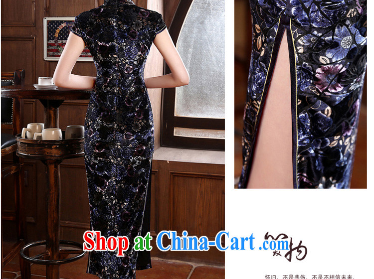 pro-am, new 2015 spring and summer long, high quality gold velour cheongsam dress improved retro older wedding MOM black L - waist 73 cm - 5 days, pictures, price, brand platters! Elections are good character, the national distribution, so why buy now enjoy more preferential! Health