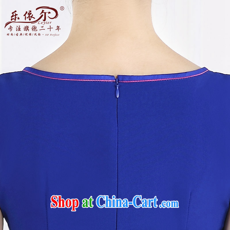 And, in accordance with 2015 new dresses beauty graphics thin daily short-sleeved girl cheongsam dress improved retro the drill spring blue S, in accordance with (leyier), shopping on the Internet