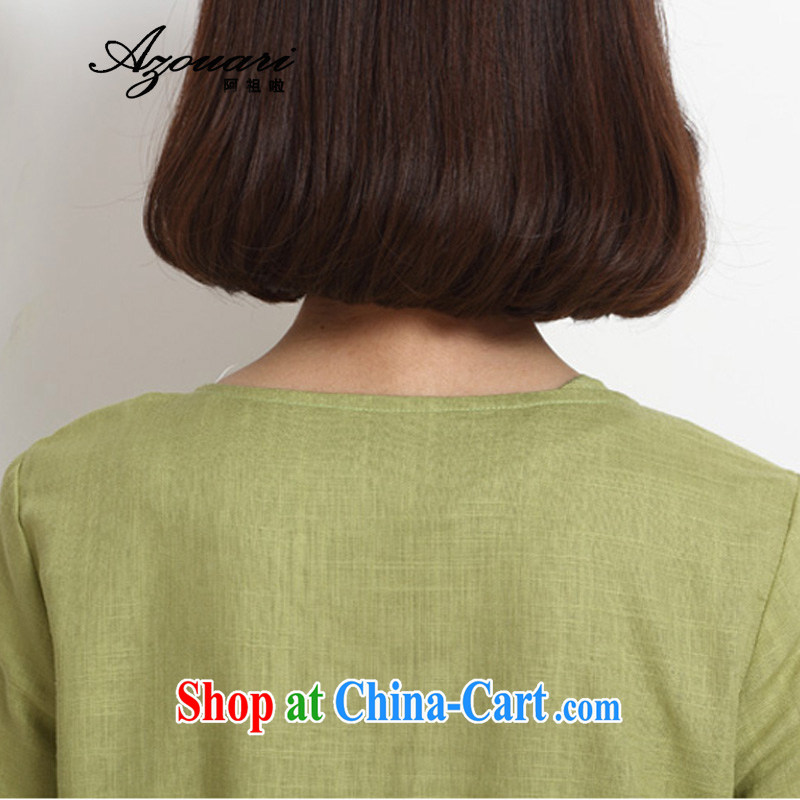 The TSU defense (Azouari) original spring, a short-sleeved-tie outfit T-shirt retro tea serve girls cotton the literary half sleeve Chiu-hsiang green L, Cho's (AZOUARI), and, on-line shopping