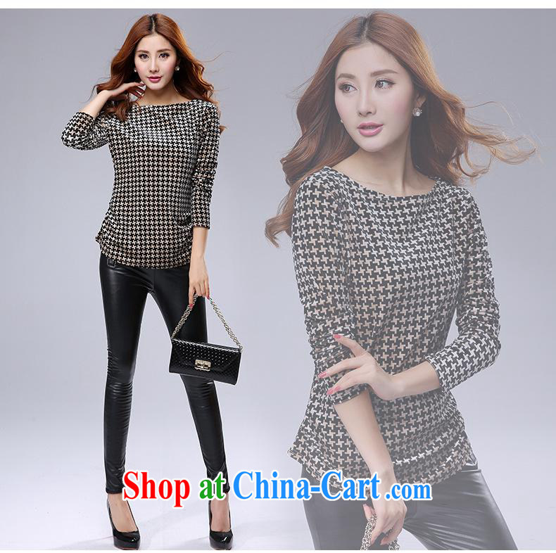 2015 spring new stylish long-sleeved shirt T Korean Beauty solid shirt thick MM 1000 birds, round-collar T pension burglary, royal blue 5 XL pictures, price, brand platters! Elections are good character, the national distribution, so why buy now enjoy more preferential! Health