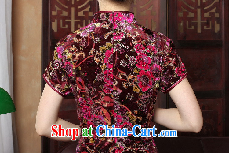 Dan smoke summer new female dresses retro, for cultivating cheongsam dress velvet dress short-sleeved improved cheongsam red Maple Leaf 2 XL pictures, price, brand platters! Elections are good character, the national distribution, so why buy now enjoy more preferential! Health