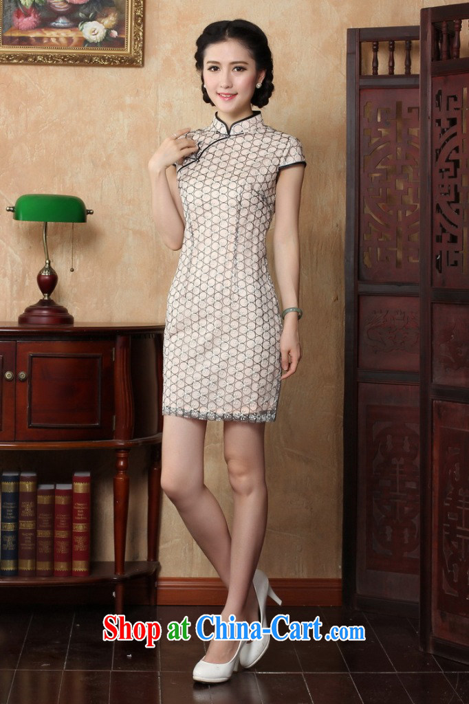spend the summer new cheongsam dress Ethnic Wind women lace beauty cheongsam dress stylish improved retro short cheongsam picture color L pictures, price, brand platters! Elections are good character, the national distribution, so why buy now enjoy more preferential! Health