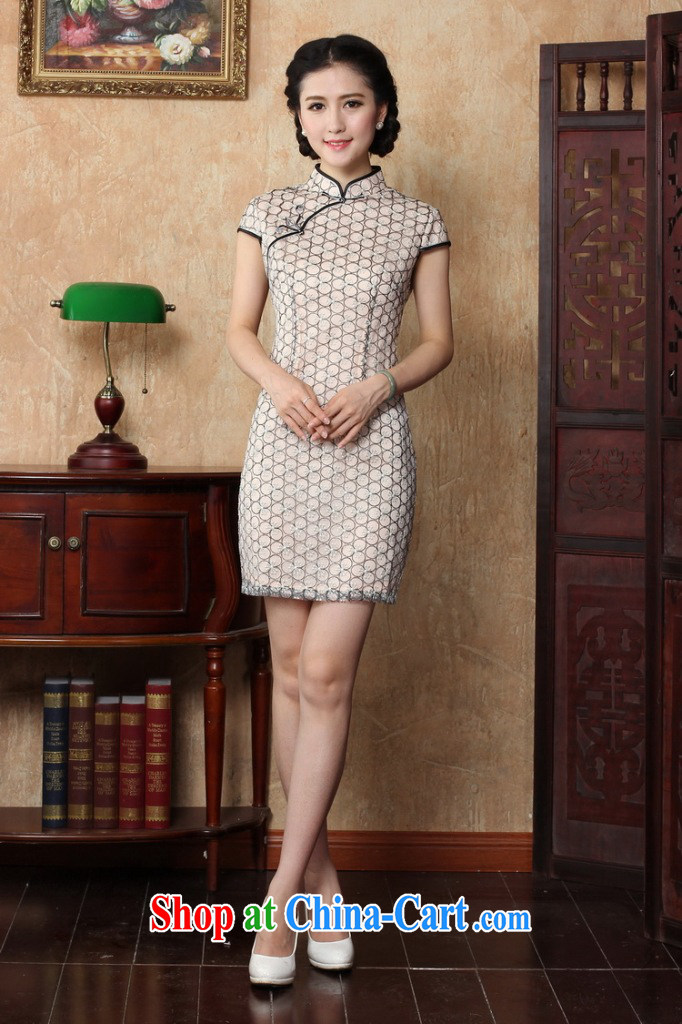 spend the summer new cheongsam dress Ethnic Wind women lace beauty cheongsam dress stylish improved retro short cheongsam picture color L pictures, price, brand platters! Elections are good character, the national distribution, so why buy now enjoy more preferential! Health