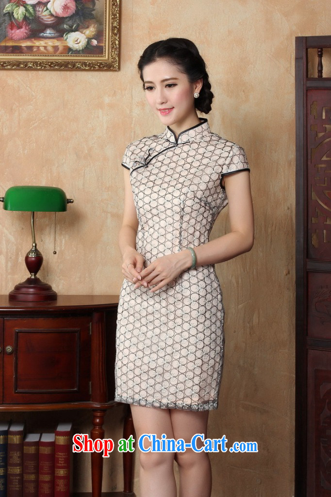 Bin Laden smoke-free summer new cheongsam dress Ethnic Wind female lace beauty dresses skirts stylish improved retro short cheongsam picture color 2 XL pictures, price, brand platters! Elections are good character, the national distribution, so why buy now enjoy more preferential! Health