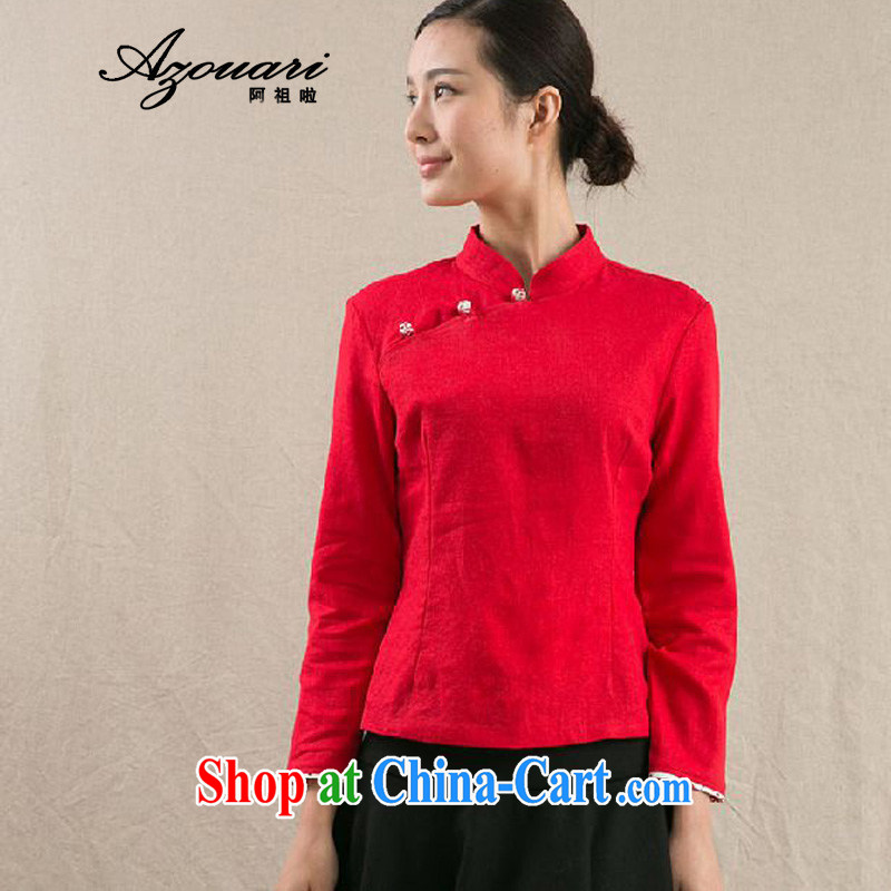 The TSU defense (Azouari, cotton, the comfortable female Chinese 7 sleeves T-shirt cheongsam Chinese Tea T-shirt the girl brides red M, Cho's (AZOUARI), online shopping