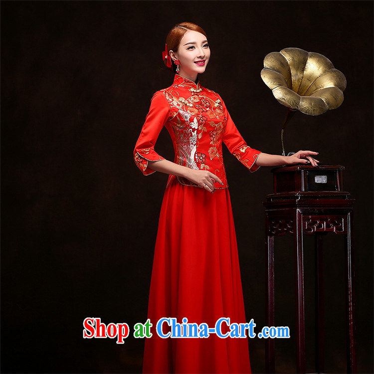 Long dresses, Retro beauty bridal 7 sub-cuff fall and winter, red outfit, Sau Wo service temperament gentle the Code Red long XXL pictures, price, brand platters! Elections are good character, the national distribution, so why buy now enjoy more preferential! Health