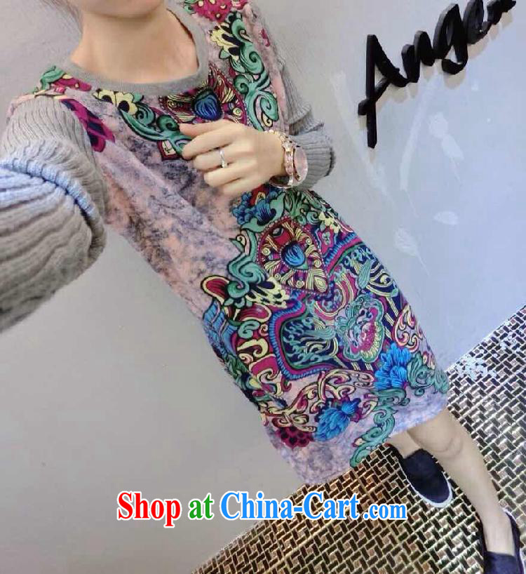 Ya-ting store retro totem big pregnant Spring Plug-shoulder knitted long-sleeved solid pregnant women dress Apricot Flowers XL pictures, price, brand platters! Elections are good character, the national distribution, so why buy now enjoy more preferential! Health