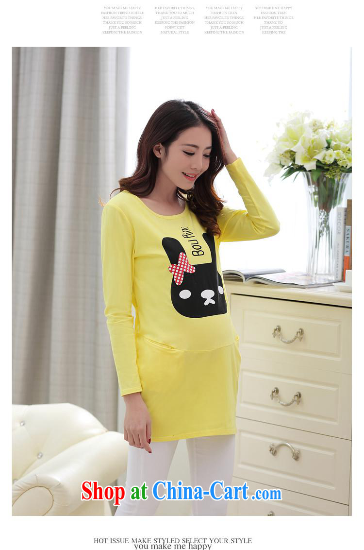 Ya-ting store 2015 pregnant women with new spring, a cartoon stamp stylish pregnant women dress code the pregnant T shirts yellow XL pictures, price, brand platters! Elections are good character, the national distribution, so why buy now enjoy more preferential! Health