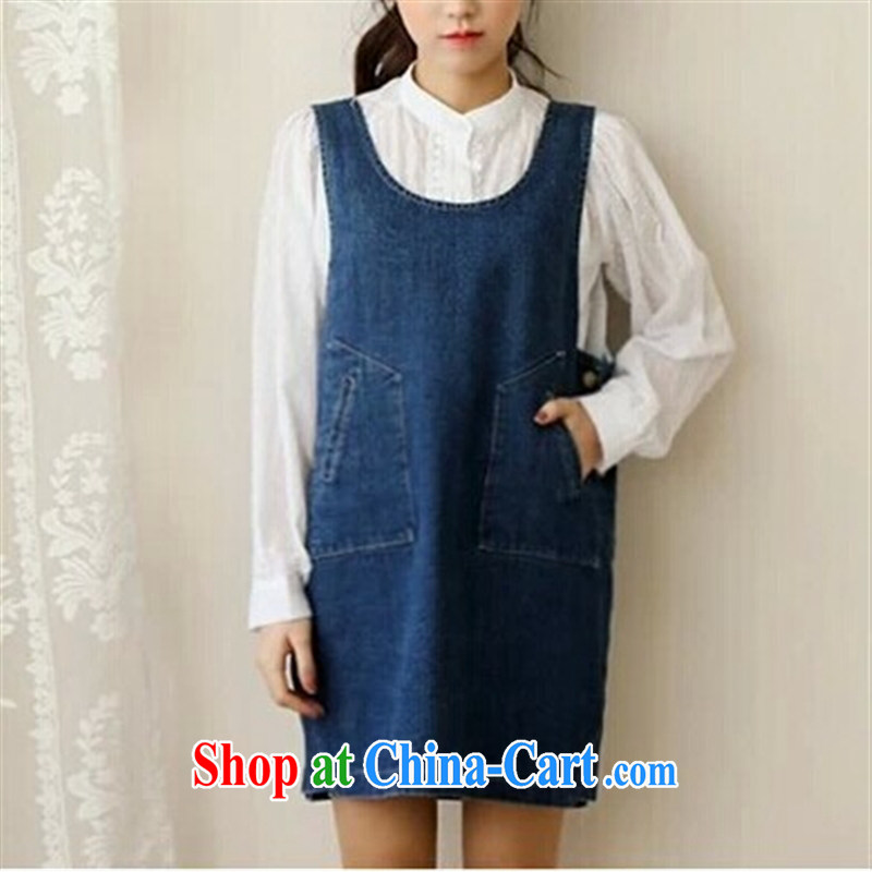Ya-ting store pregnant women with Korean style spring and summer new loose the code cowboy back with skirt pregnant women dress light blue XXXL, blue rain bow, and shopping on the Internet