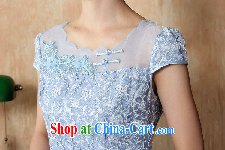 spend the summer with new girls daily personality and Beauty package and tight short lace cheongsam dress the dress light blue XL pictures, price, brand platters! Elections are good character, the national distribution, so why buy now enjoy more preferential! Health