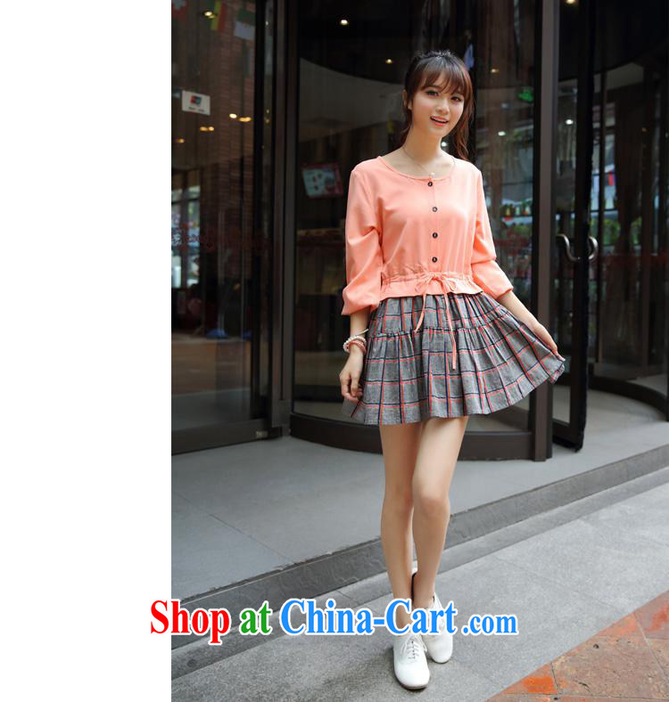 Ya-ting store spring 2015 pregnant women the Korean version of the greater code snow woven stitching grid drawcord long-sleeved maternity dress apricot XL pictures, price, brand platters! Elections are good character, the national distribution, so why buy now enjoy more preferential! Health