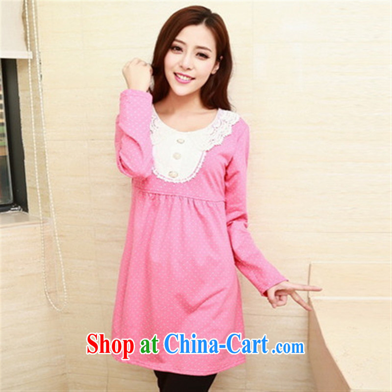 Ya-ting store pregnant women with Spring and Autumn and long-sleeved dresses cotton loose waves, pregnant women dress collection cyan XL, blue rain bow, and shopping on the Internet