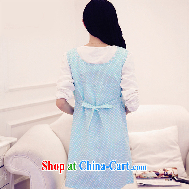 Ya-ting store pregnant women with spring loaded new long-sleeved wave point pregnant women dress blue XL, blue rain bow, and shopping on the Internet