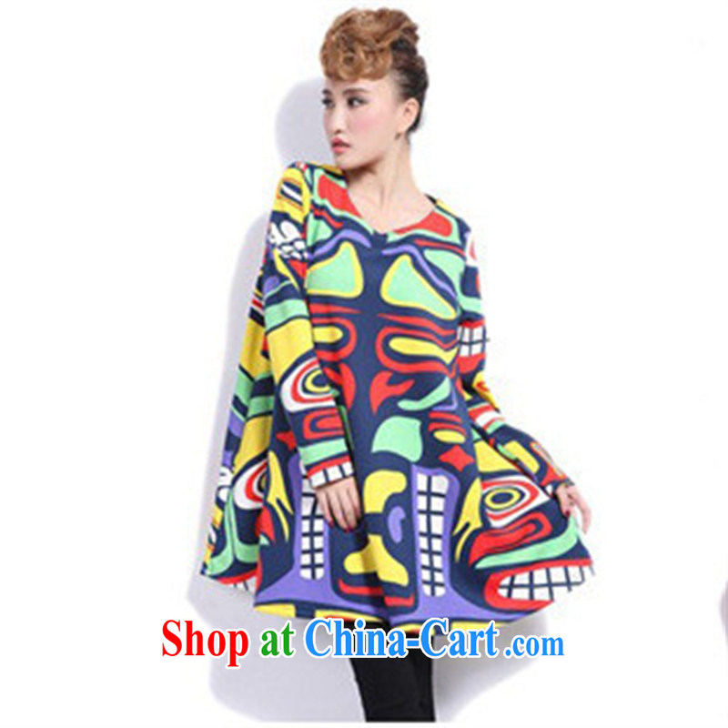 Ya-ting store spring 2015 stylish new pregnant women with stylish new loose stamp cloak A field pregnant women dress blue XXL, blue rain bow, and, shopping on the Internet