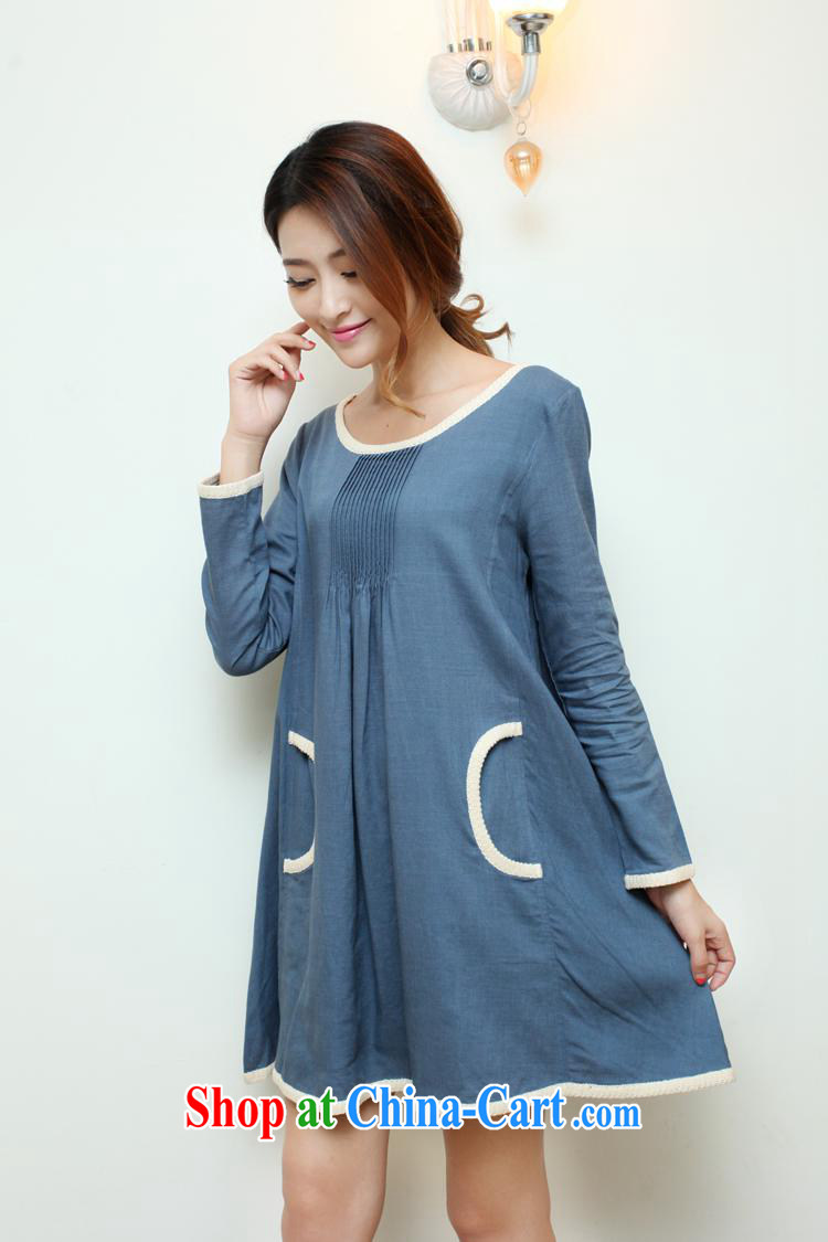 Ya-ting pregnant women who store the Korean version of the new, fresh and large, loose the long-sleeved cotton Ma pregnant women dress blue denim XL pictures, price, brand platters! Elections are good character, the national distribution, so why buy now enjoy more preferential! Health